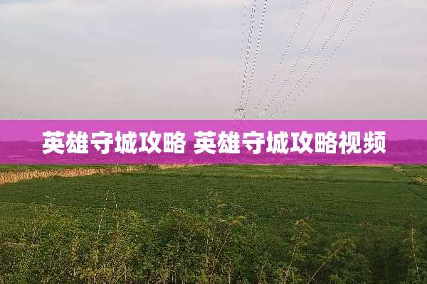 英雄守城攻略 英雄守城攻略视频