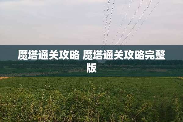 魔塔通关攻略 魔塔通关攻略完整版