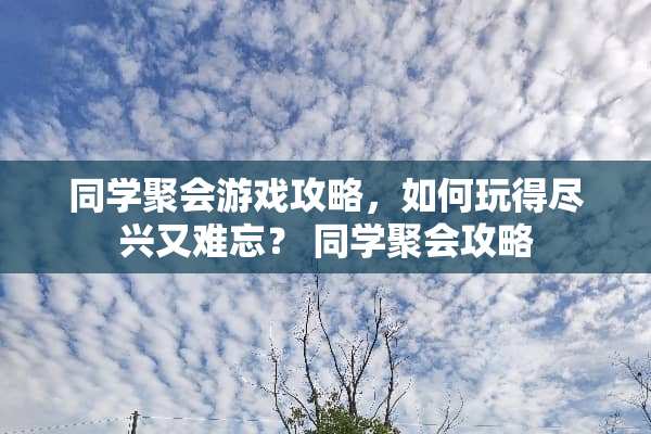 同学聚会游戏攻略，如何玩得尽兴又难忘？ 同学聚会攻略