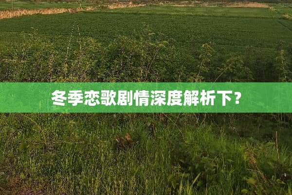 冬季恋歌剧情深度解析下？