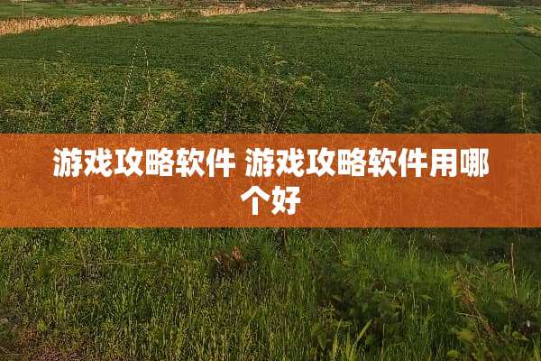 游戏攻略软件 游戏攻略软件用哪个好