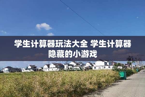 学生计算器玩法大全 学生计算器隐藏的小游戏