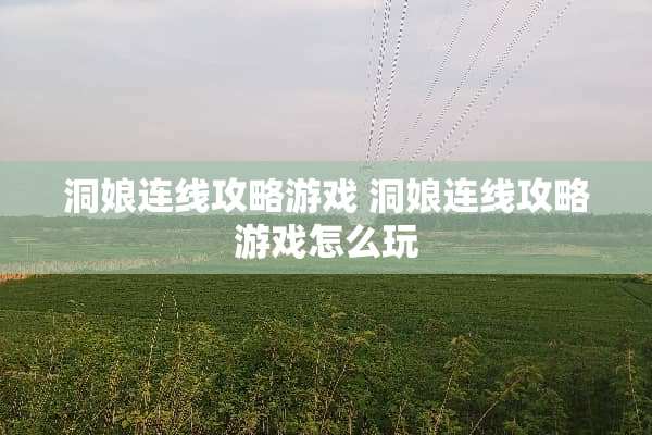 洞娘连线攻略游戏 洞娘连线攻略游戏怎么玩