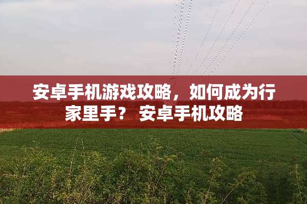 安卓手机游戏攻略，如何成为行家里手？ 安卓手机攻略