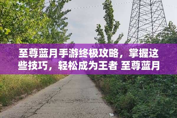 至尊蓝月手游终极攻略，掌握这些技巧，轻松成为王者 至尊蓝月手游攻略