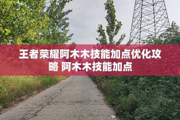 王者荣耀阿木木技能加点优化攻略 阿木木技能加点