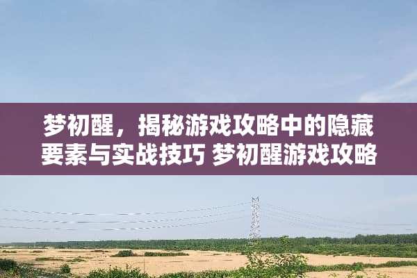 梦初醒，揭秘游戏攻略中的隐藏要素与实战技巧 梦初醒游戏攻略