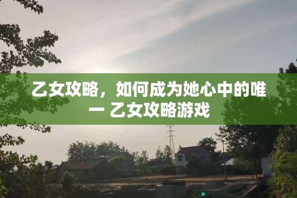乙女攻略，如何成为她心中的唯一 乙女攻略游戏