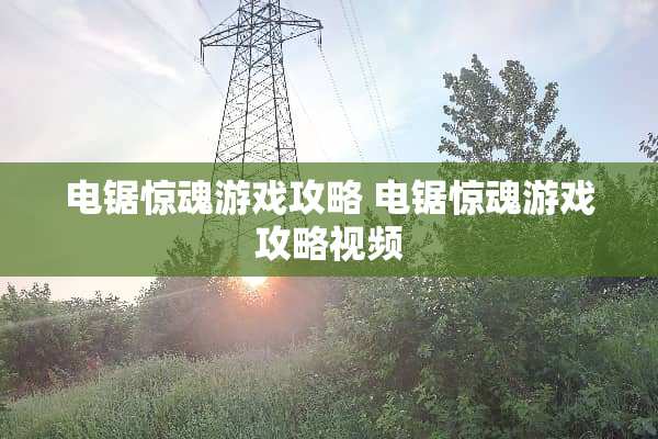 电锯惊魂游戏攻略 电锯惊魂游戏攻略视频