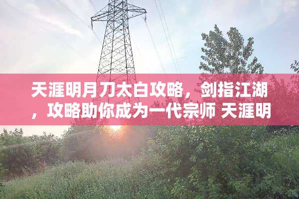 天涯明月刀太白攻略，剑指江湖，攻略助你成为一代宗师 天涯明月刀太白攻略