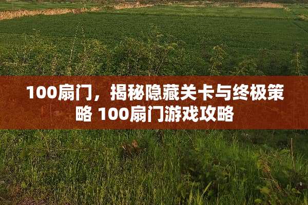 100扇门，揭秘隐藏关卡与终极策略 100扇门游戏攻略