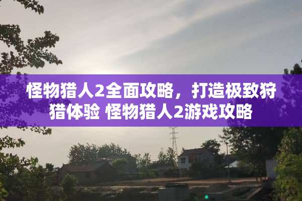 怪物猎人2全面攻略，打造极致**体验 怪物猎人2游戏攻略