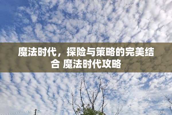 魔法时代，探险与策略的完美结合 魔法时代攻略