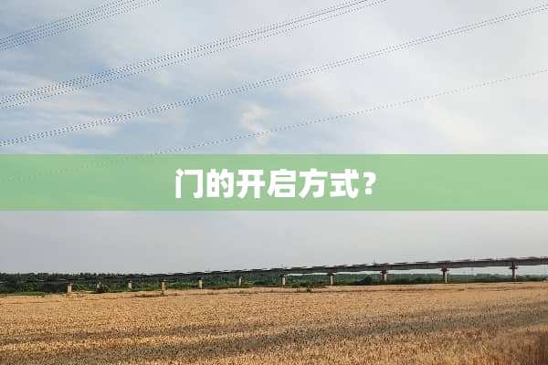 门的开启方式？