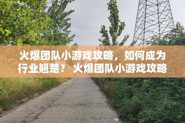火爆团队小游戏攻略，如何成为行业翘楚？ 火爆团队小游戏攻略