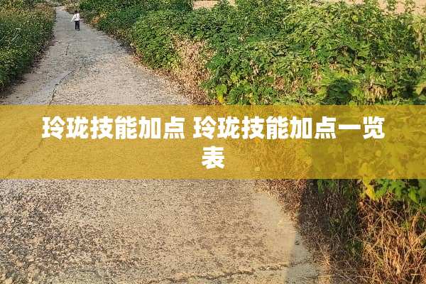 玲珑技能加点 玲珑技能加点一览表