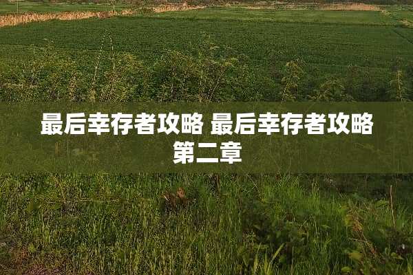 最后幸存者攻略 最后幸存者攻略第二章