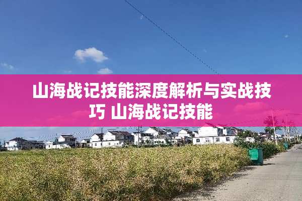 山海战记技能深度解析与实战技巧 山海战记技能