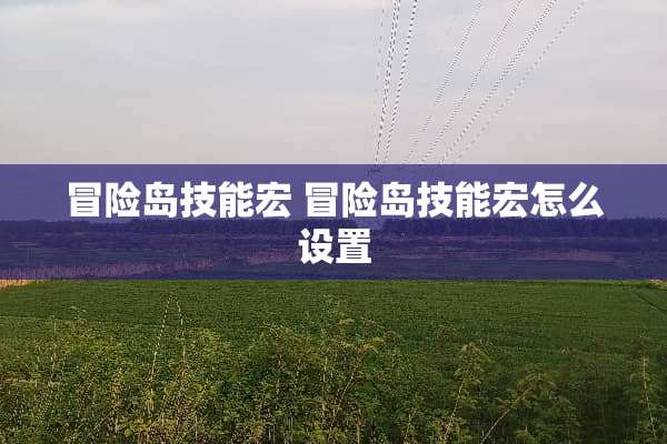 冒险岛技能宏 冒险岛技能宏怎么设置