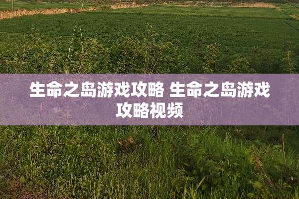 生命之岛游戏攻略 生命之岛游戏攻略视频