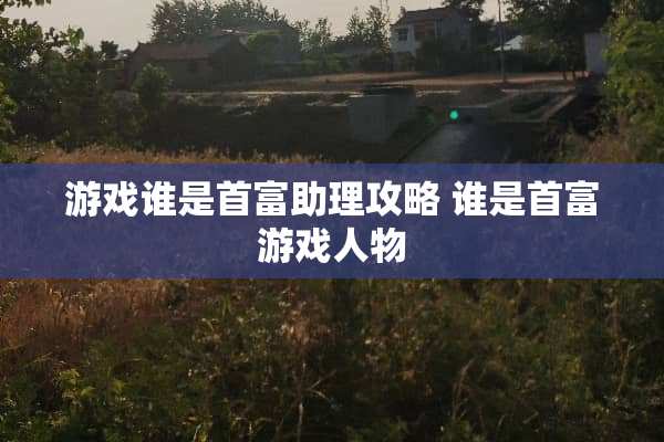游戏谁是首富助理攻略 谁是首富游戏人物