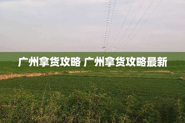 广州拿货攻略 广州拿货攻略最新