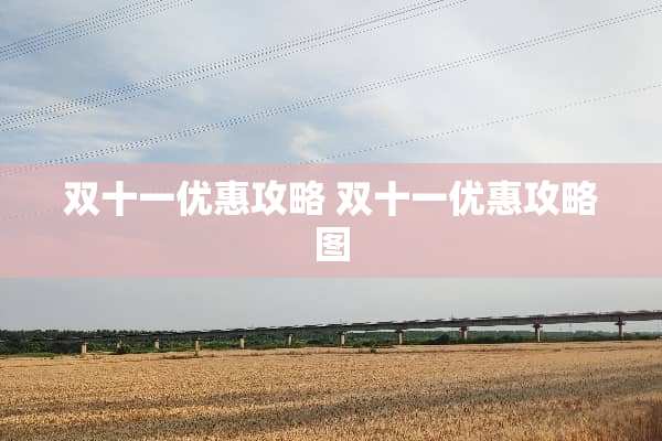 双十一优惠攻略 双十一优惠攻略图