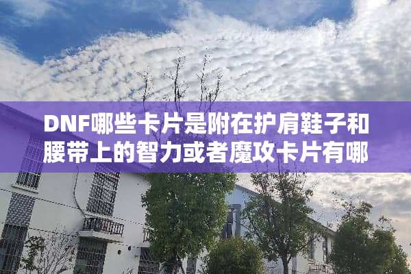 DNF哪些卡片是附在护肩鞋子和腰带上的智力或者魔攻卡片有哪些？