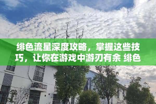 绯色流星深度攻略，掌握这些技巧，让你在游戏中游刃有余 绯色流星攻略