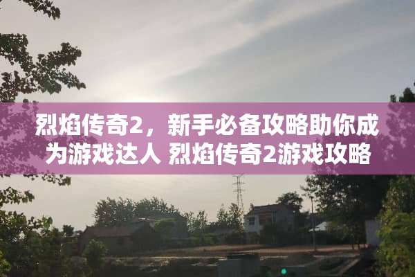 烈焰传奇2，新手必备攻略助你成为游戏达人 烈焰传奇2游戏攻略