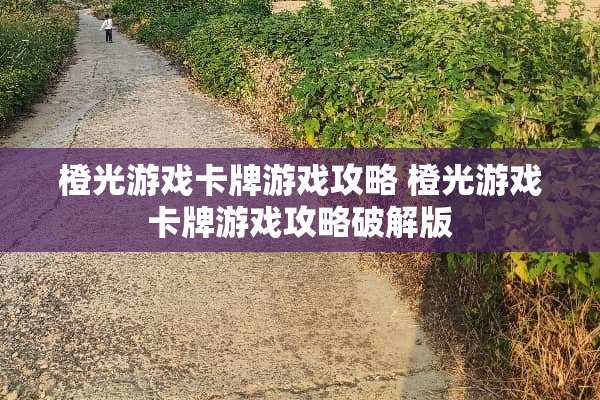 橙光游戏卡牌游戏攻略 橙光游戏卡牌游戏攻略**版