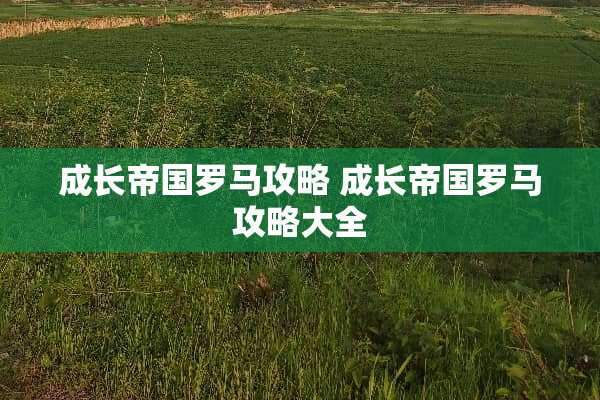 成长帝国罗马攻略 成长帝国罗马攻略大全