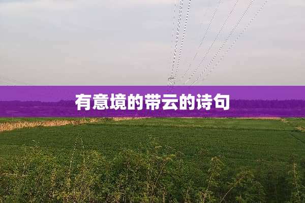 有意境的带云的诗句