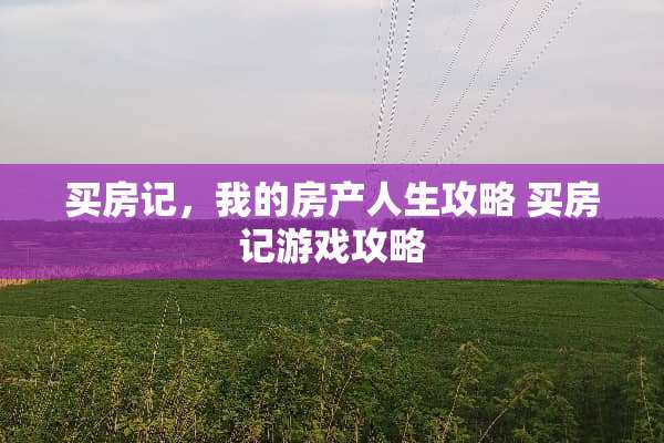 买房记，我的房产人生攻略 买房记游戏攻略
