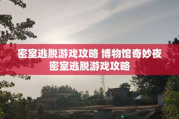 密室逃脱游戏攻略 博物馆奇妙夜密室逃脱游戏攻略