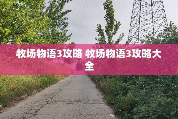 牧场物语3攻略 牧场物语3攻略大全