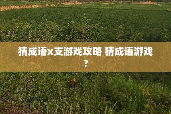 猜成语x支游戏攻略 猜成语游戏?