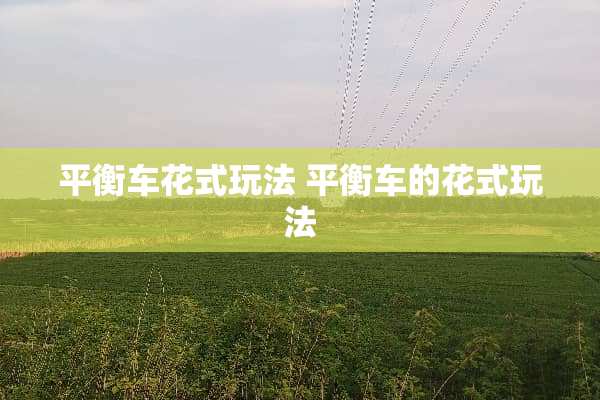 平衡车花式玩法 平衡车的花式玩法