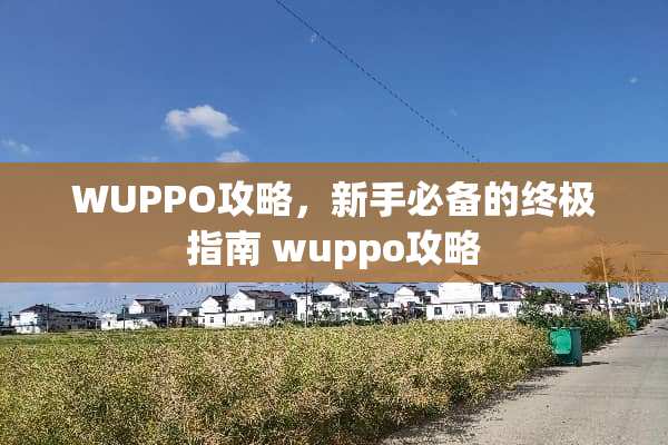 WUPPO攻略，新手必备的终极指南 wuppo攻略