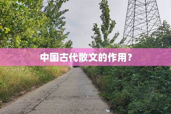 中国古代散文的作用？