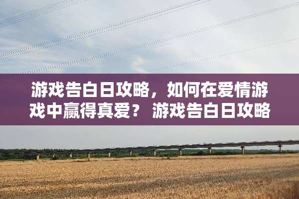 游戏告白日攻略，如何在爱情游戏中赢得真爱？ 游戏告白日攻略