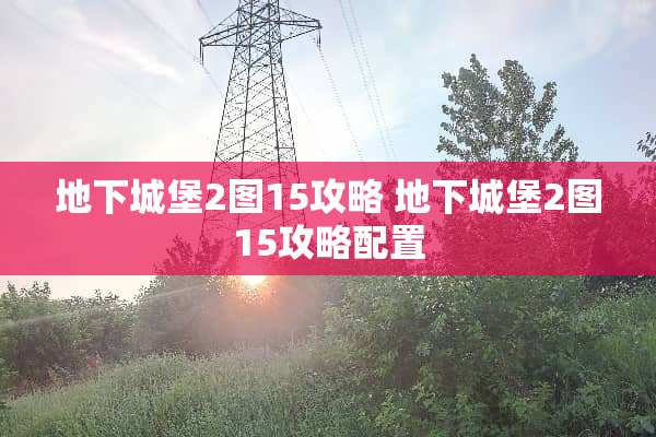 **城堡2图15攻略**城堡2图15攻略配置