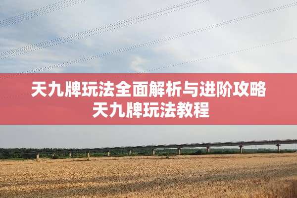 天九牌玩法全面解析与进阶攻略 天九牌玩法教程