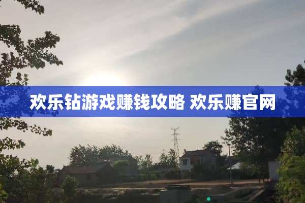 欢乐钻游戏赚钱攻略 欢乐赚官网