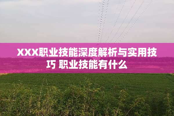 XXX职业技能深度解析与实用技巧 职业技能有什么