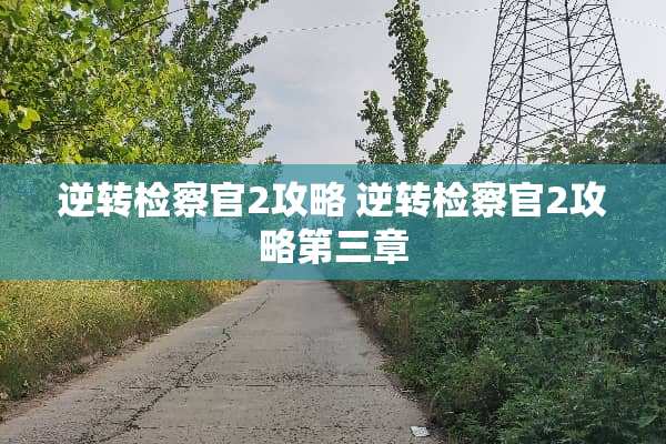逆转检察官2攻略 逆转检察官2攻略第三章