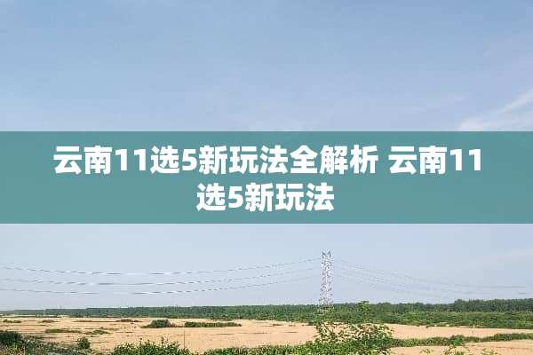 云南11选5新玩法全解析 云南11选5新玩法