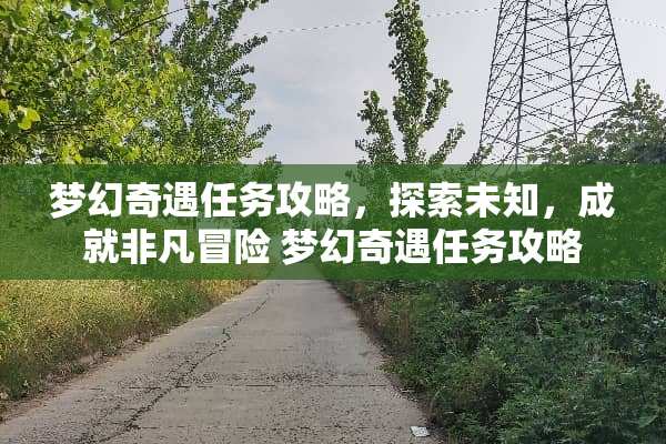 梦幻奇遇任务攻略，探索未知，成就非凡冒险 梦幻奇遇任务攻略