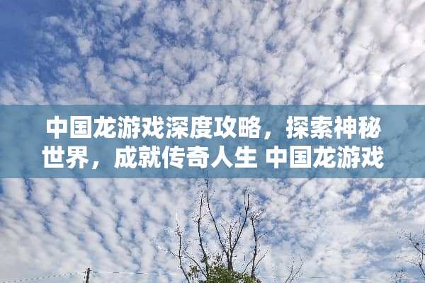 中国龙游戏深度攻略，探索神秘世界，成就传奇人生 中国龙游戏通关攻略