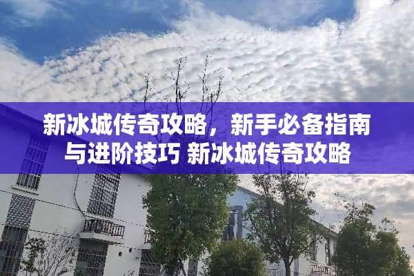 新冰城传奇攻略，新手必备指南与进阶技巧 新冰城传奇攻略